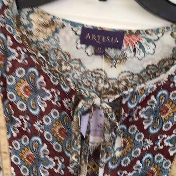 Artesia boho festival semi sheer peasant blouse NWT - Picture 4 of 12